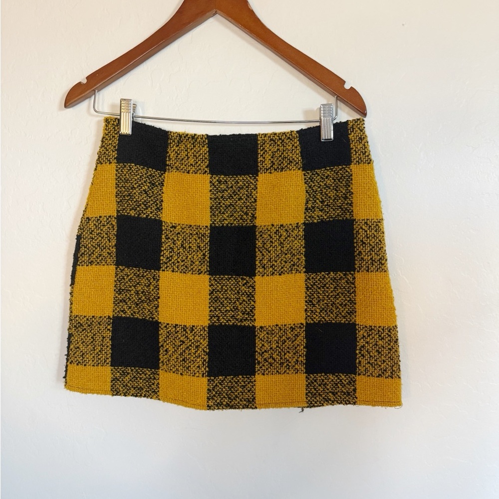 Yellow and Black Checkered Skirt